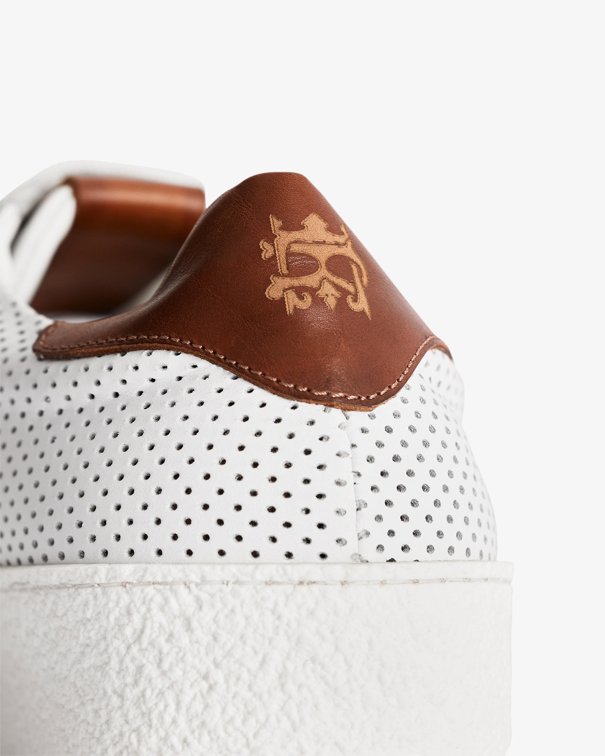 Daniele White perforated Low Leather Sneaker - Image 4